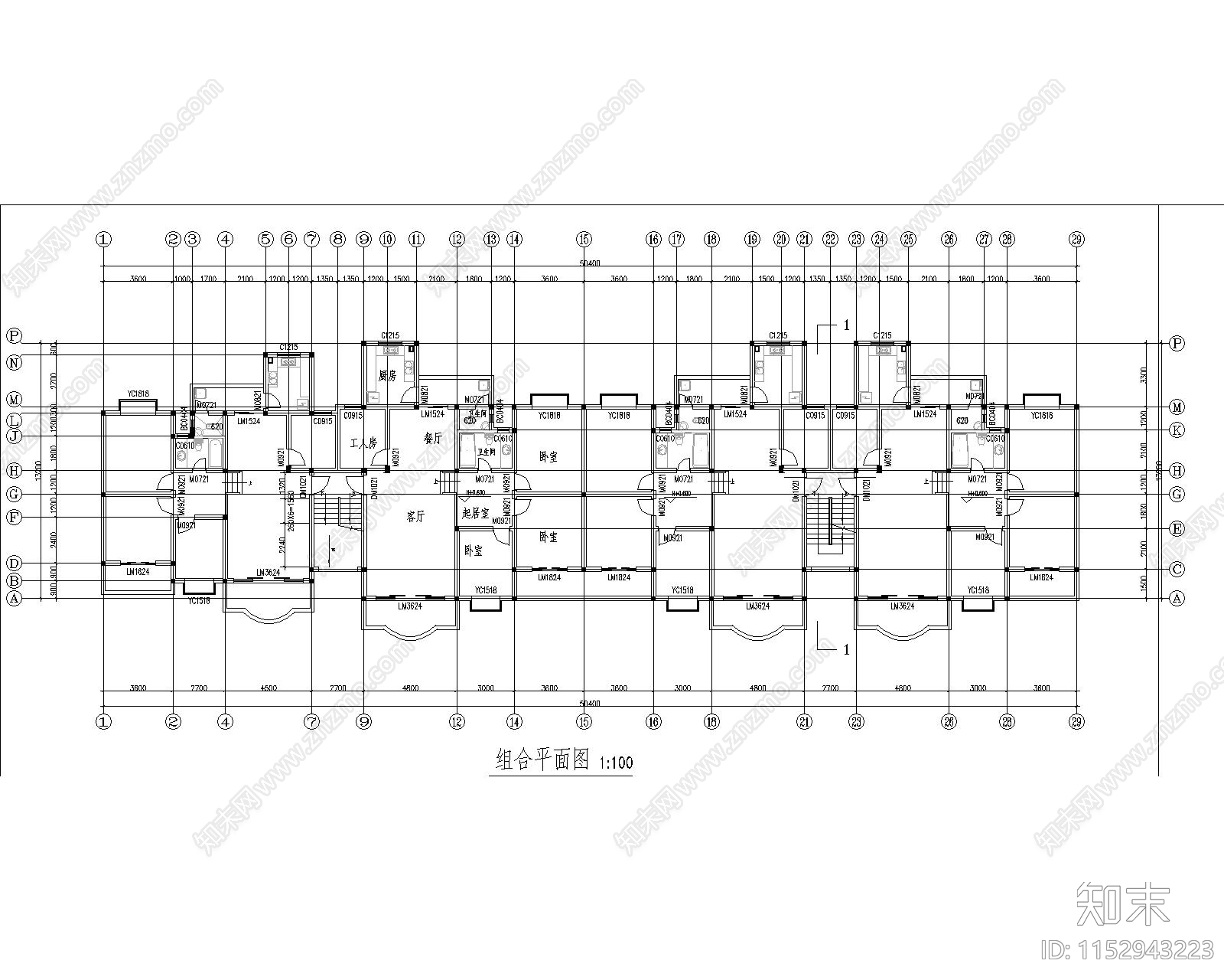 百余种住宅家装平面图cad施工图下载【ID:1152943223】