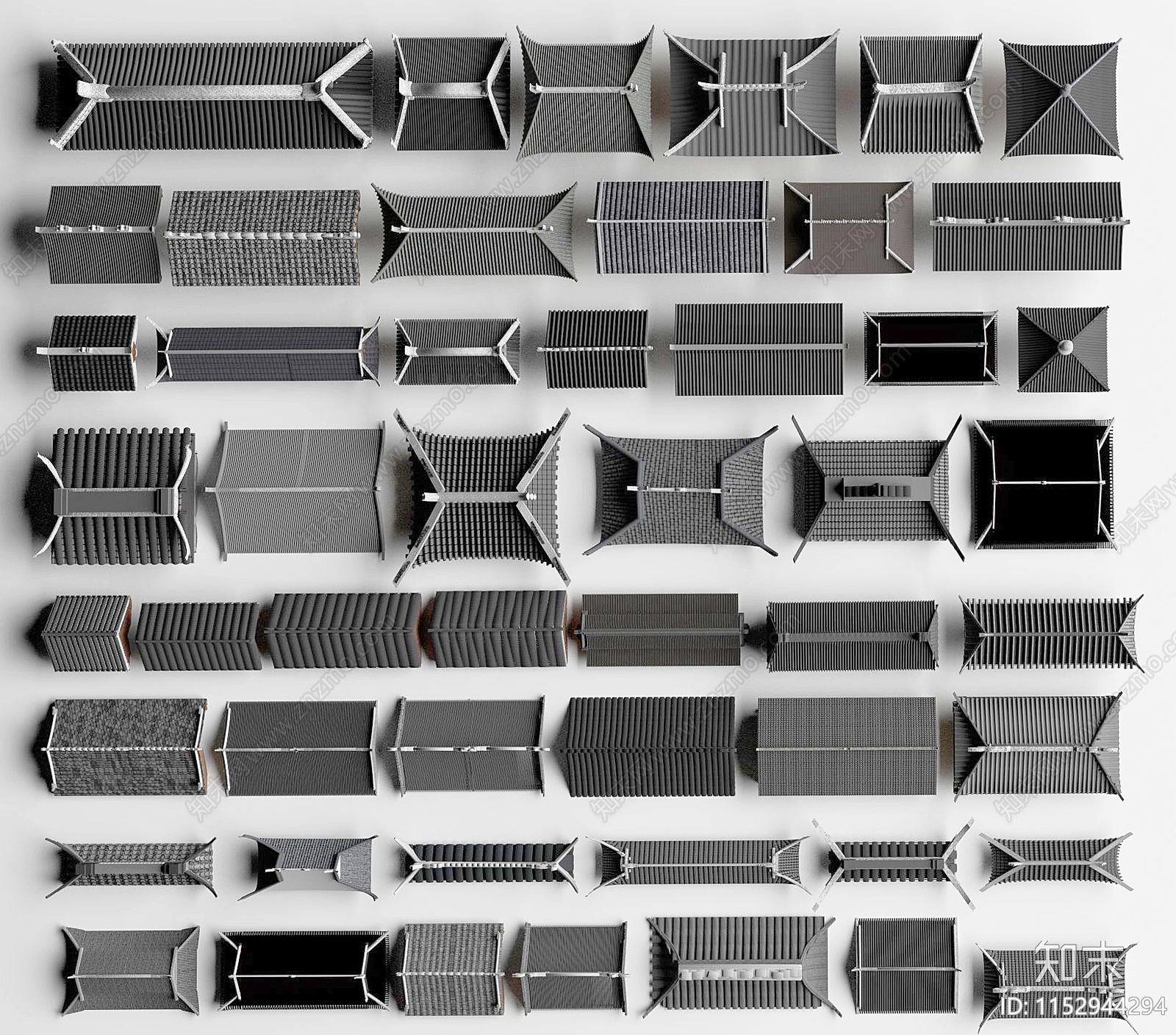 中式屋顶3D模型下载【ID:1152944294】