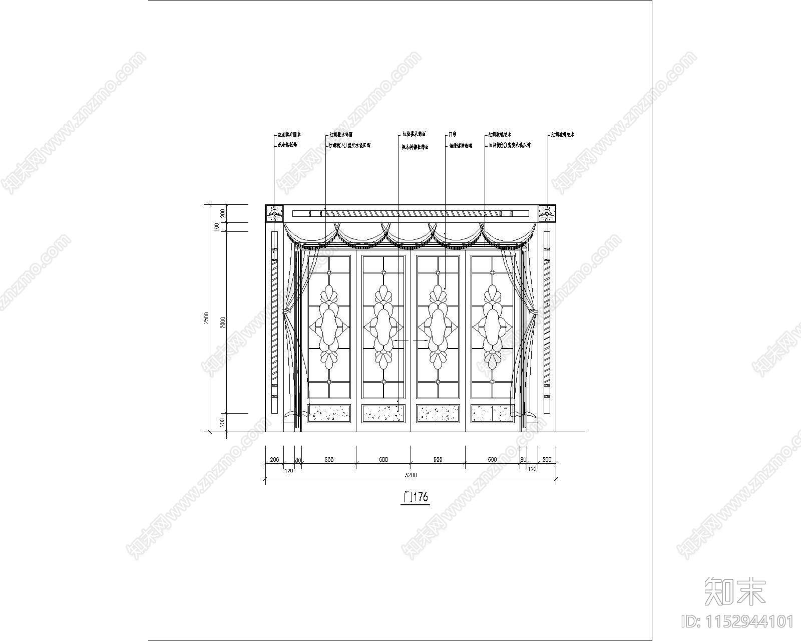 各类装饰门节点cad施工图下载【ID:1152944101】