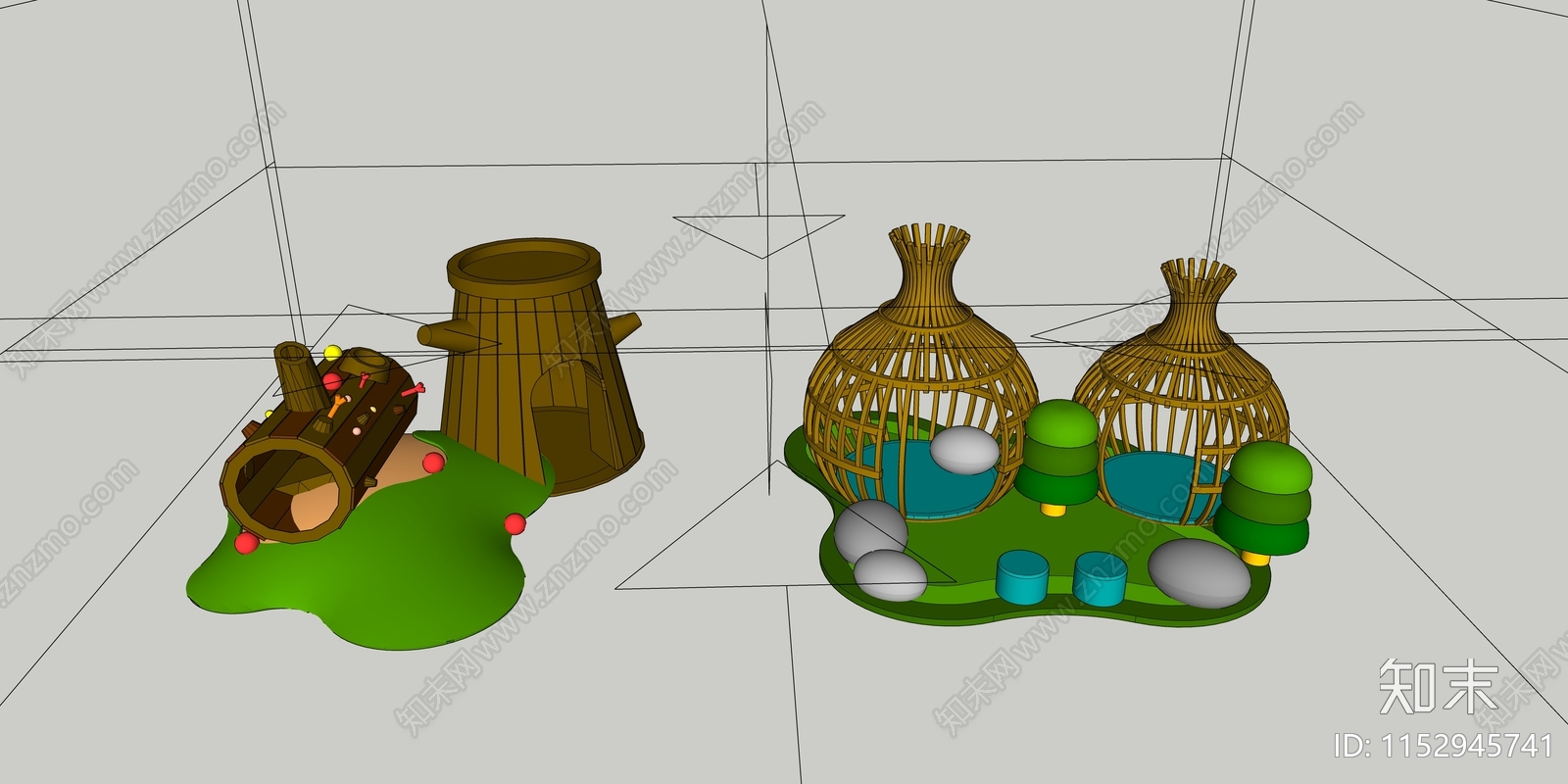 现代特色儿童木屋SU模型下载【ID:1152945741】