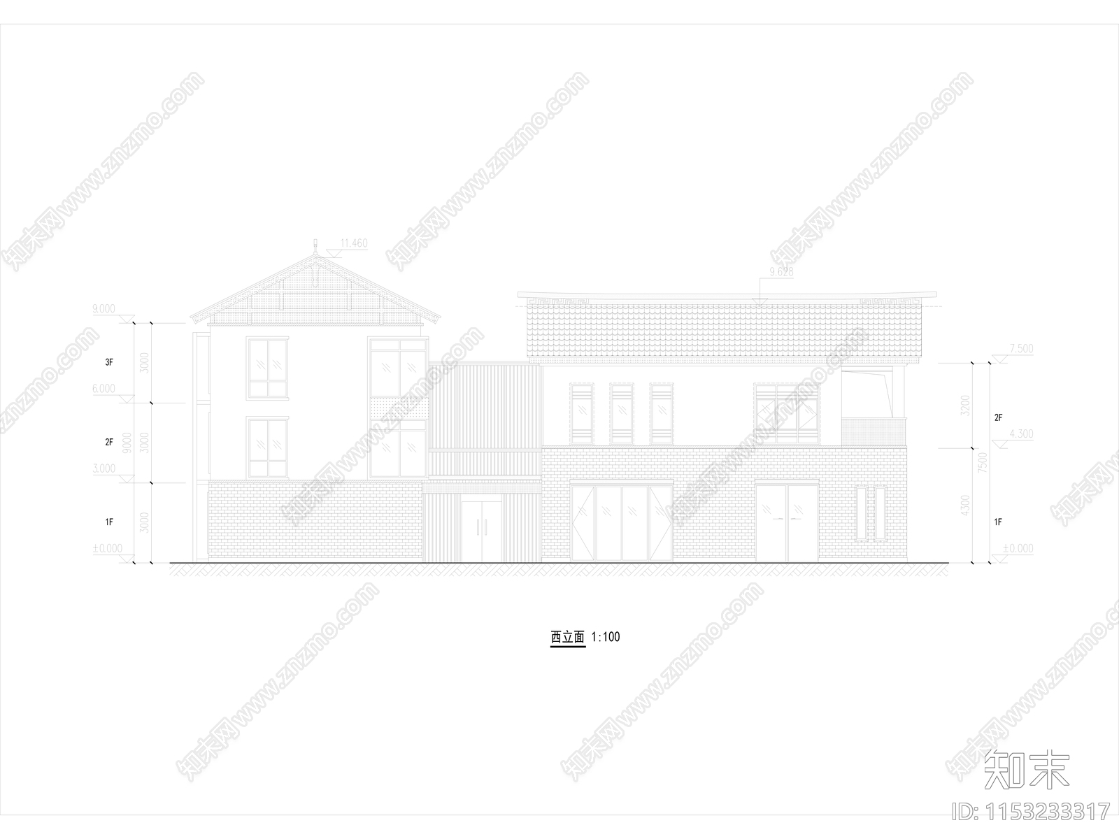 特自建房建筑cad施工图下载【ID:1153233317】