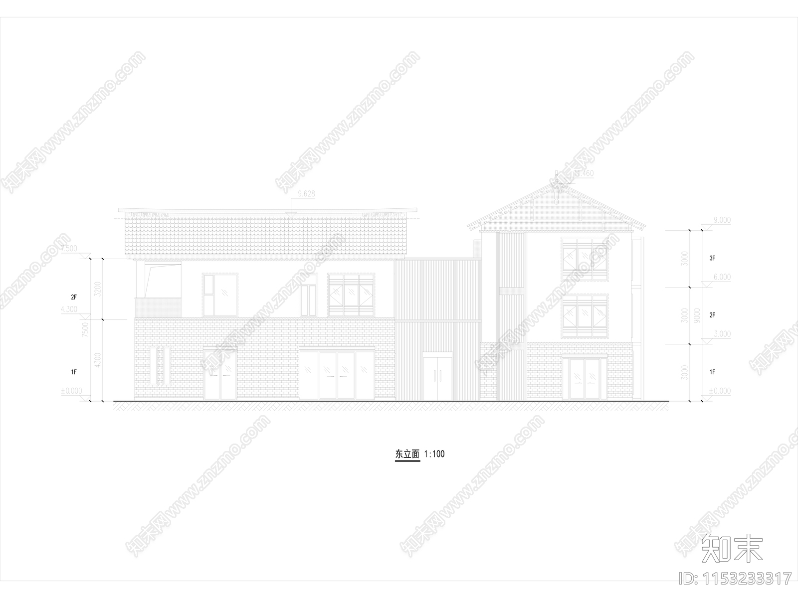 特自建房建筑cad施工图下载【ID:1153233317】