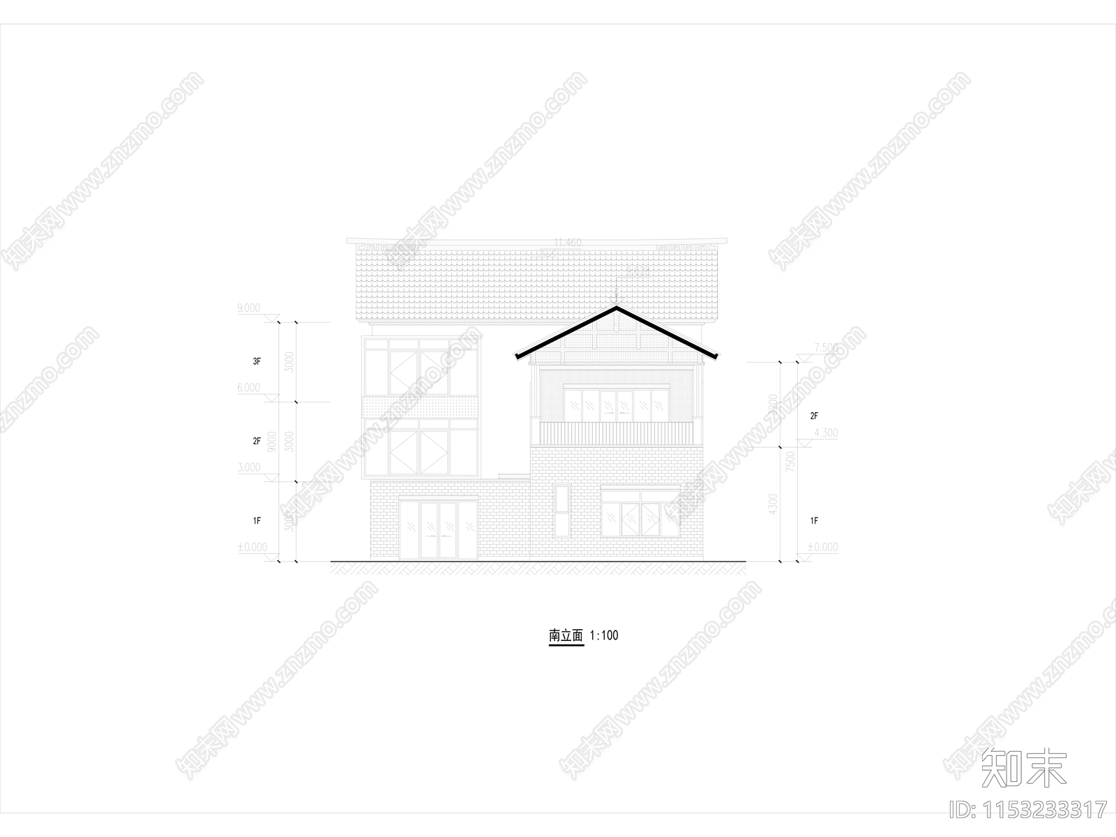 特自建房建筑cad施工图下载【ID:1153233317】