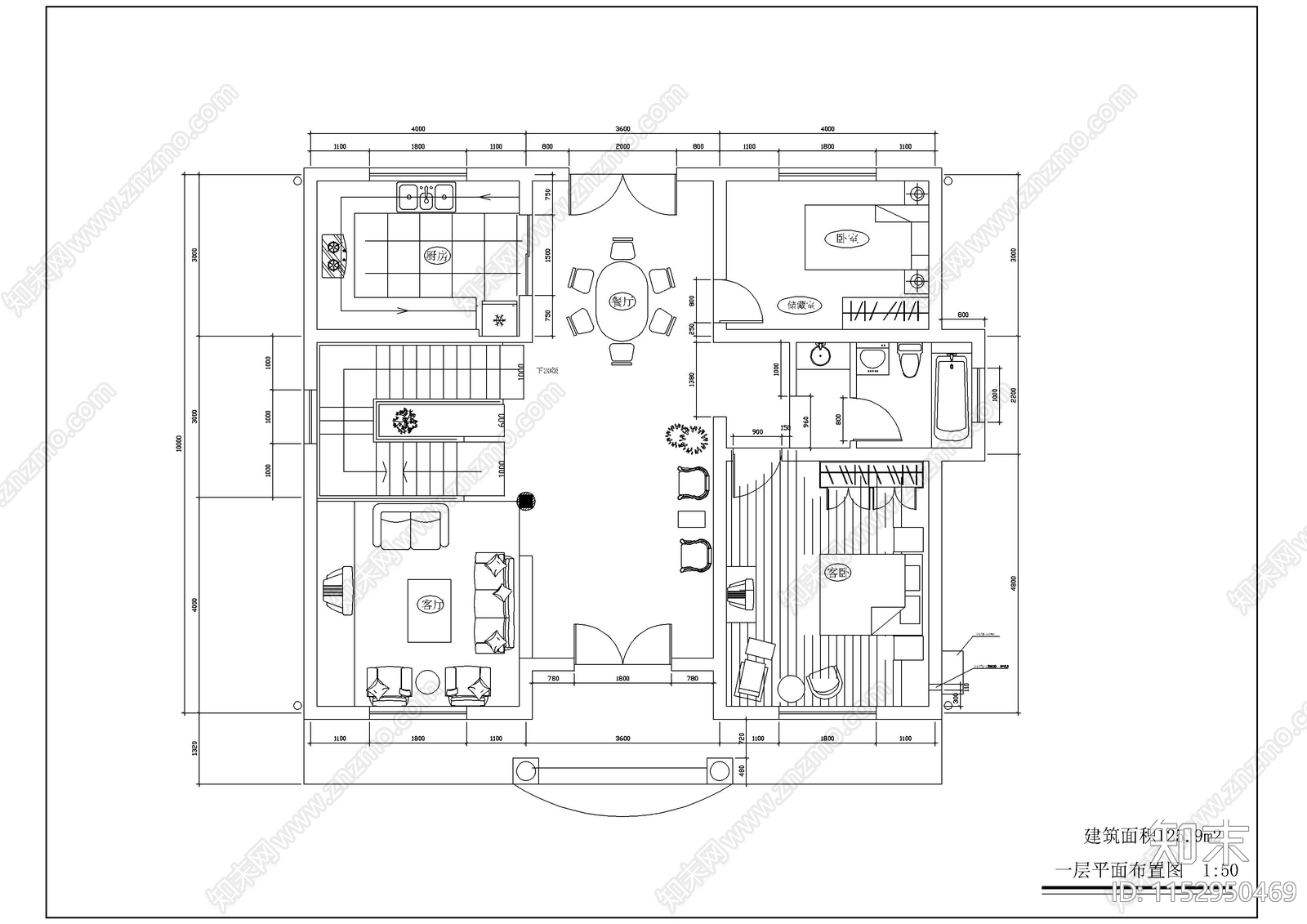 全套农村自建房cad施工图下载【ID:1152950469】