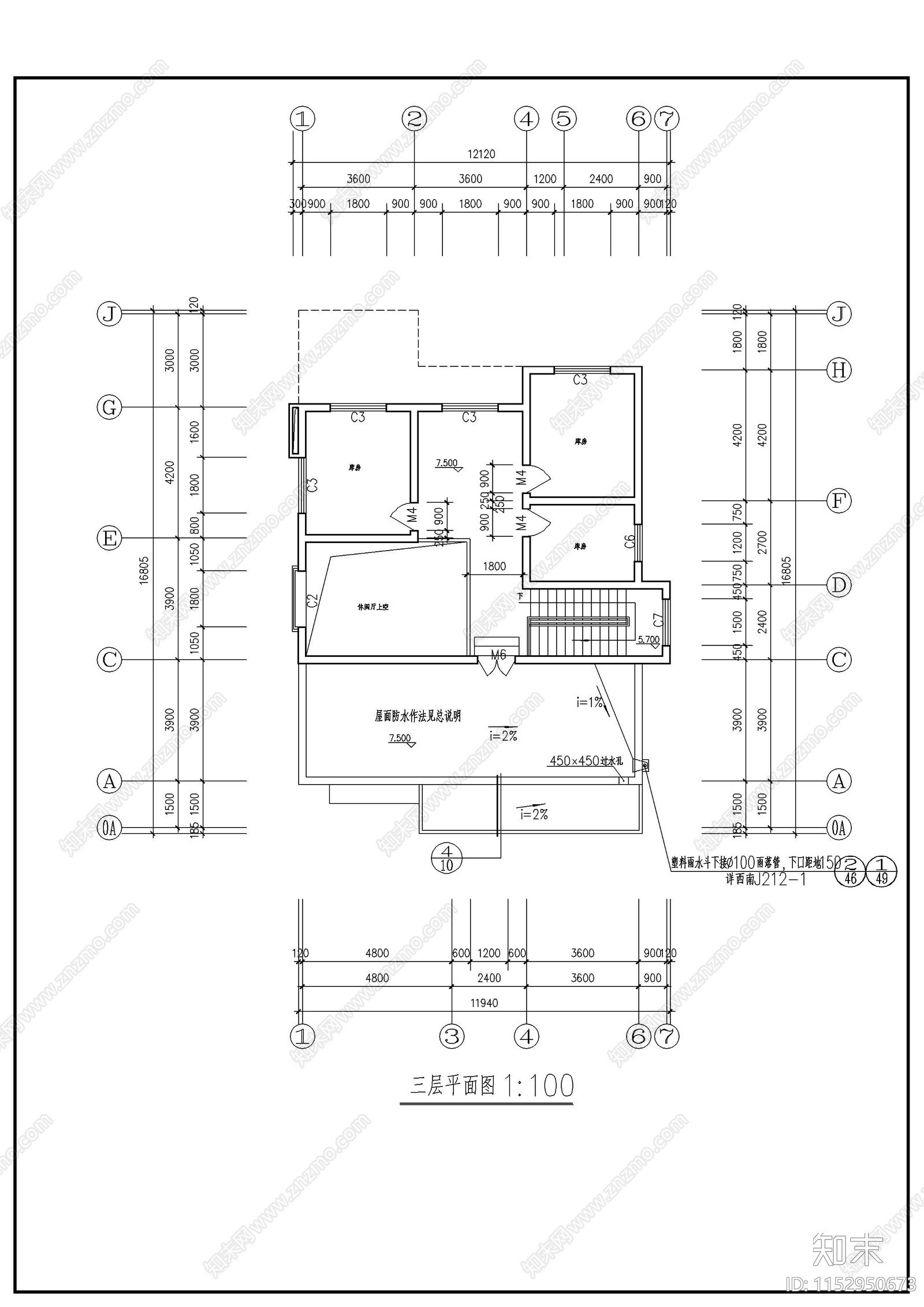 自建房建筑cad施工图下载【ID:1152950673】