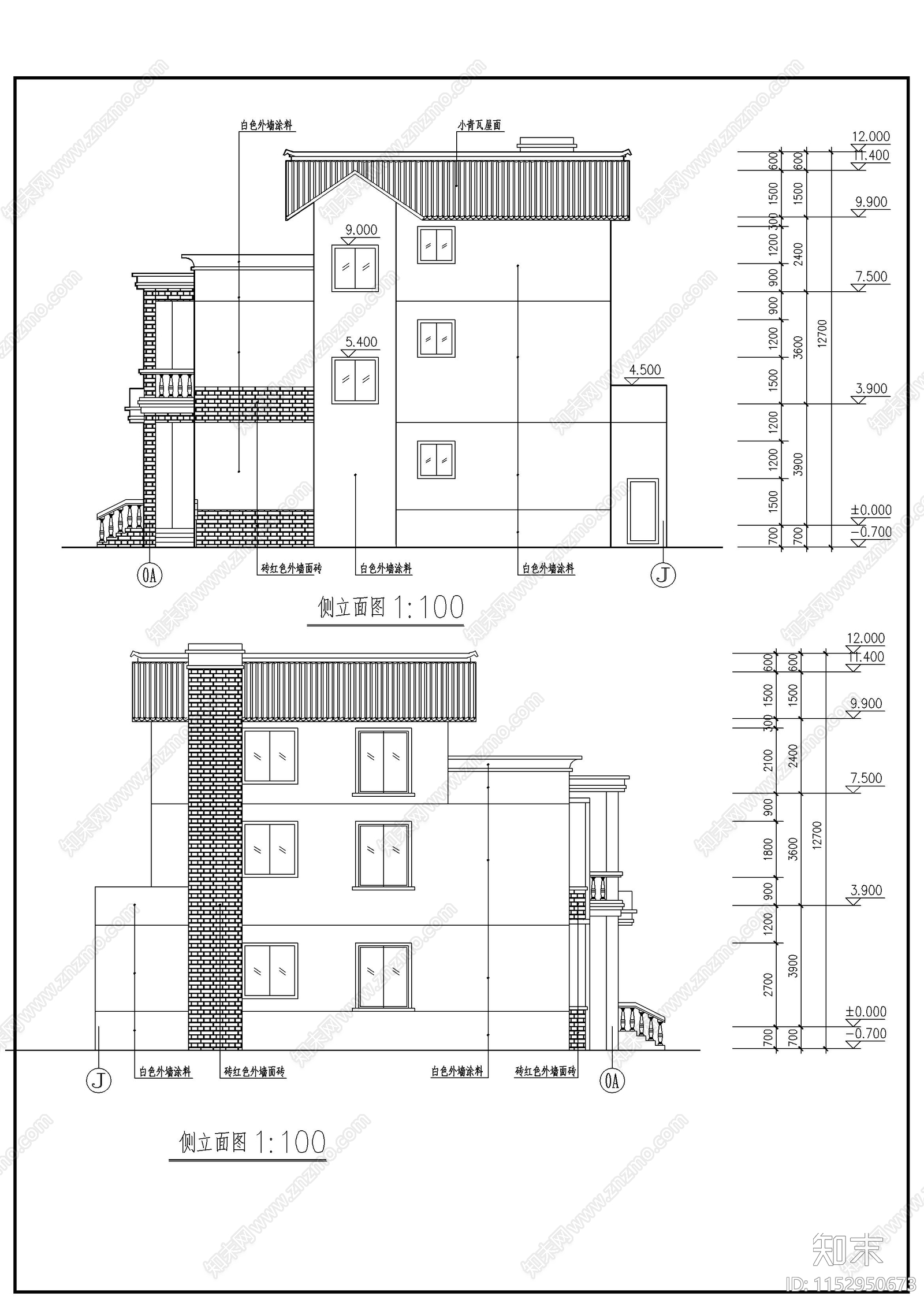 自建房建筑cad施工图下载【ID:1152950673】