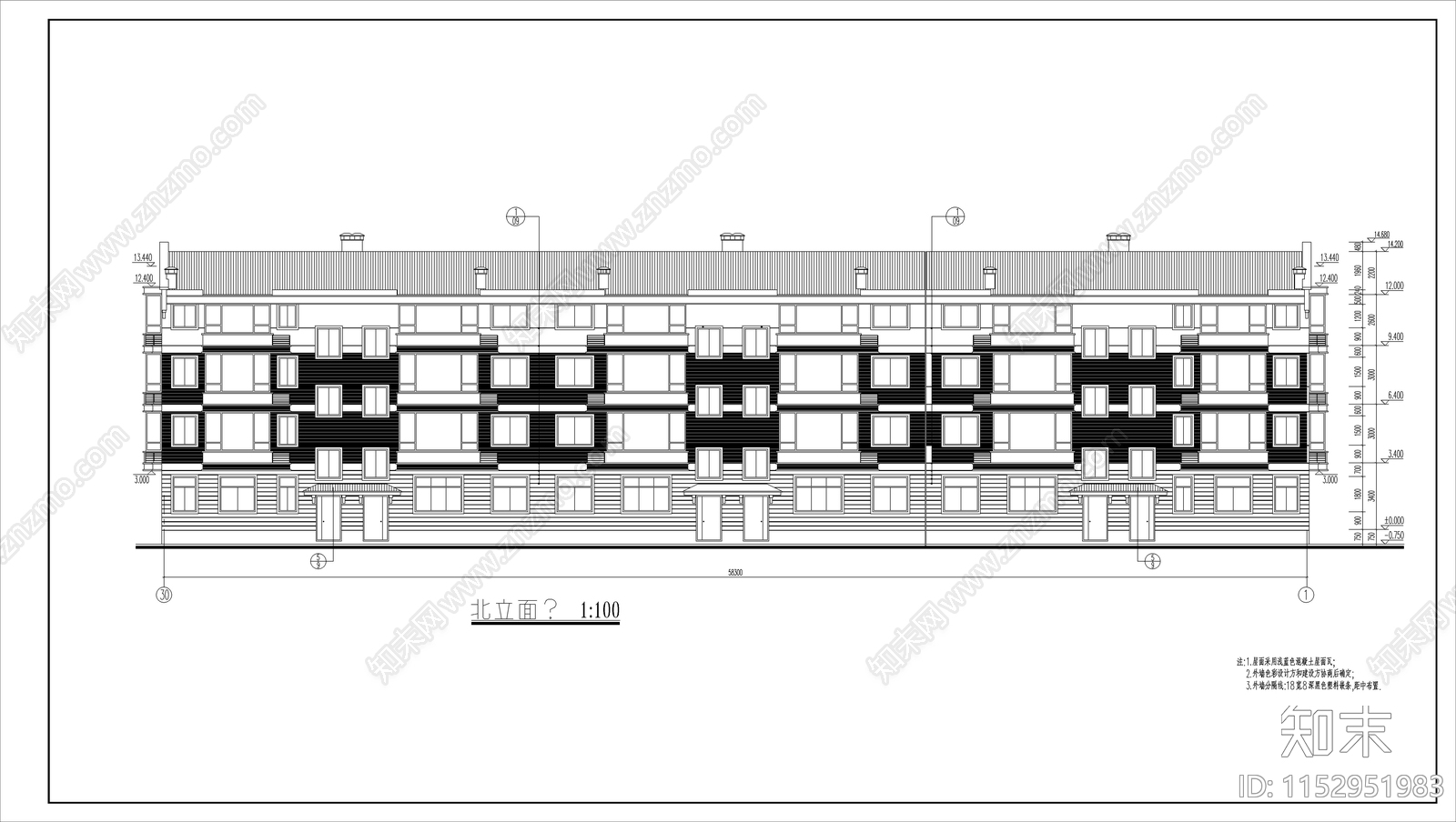 市区农民拆迁安置小区建筑施工图下载【ID:1152951983】