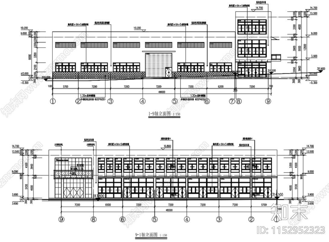 配气站建筑cad施工图下载【ID:1152952323】