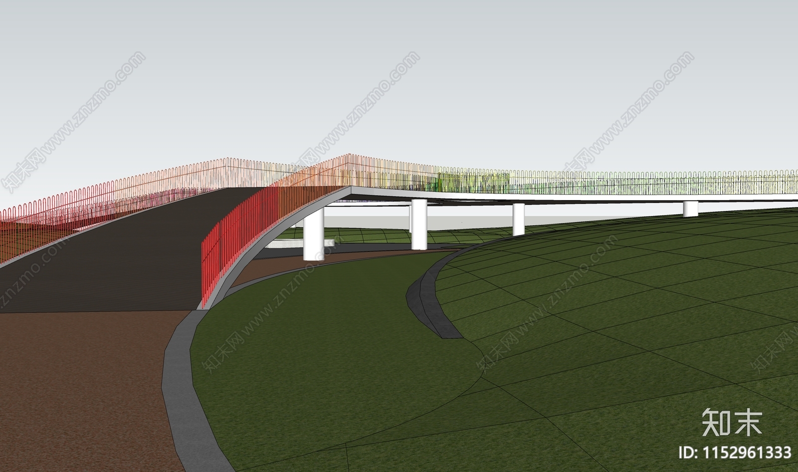 现代景观桥SU模型下载【ID:1152961333】