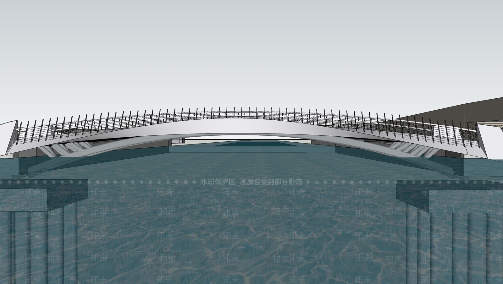 现代景观桥SU模型下载【ID:1152961660】