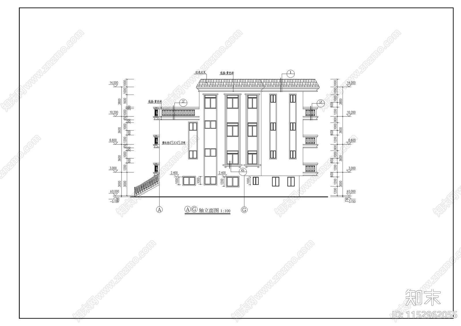 小型别墅建筑cad施工图下载【ID:1152962055】