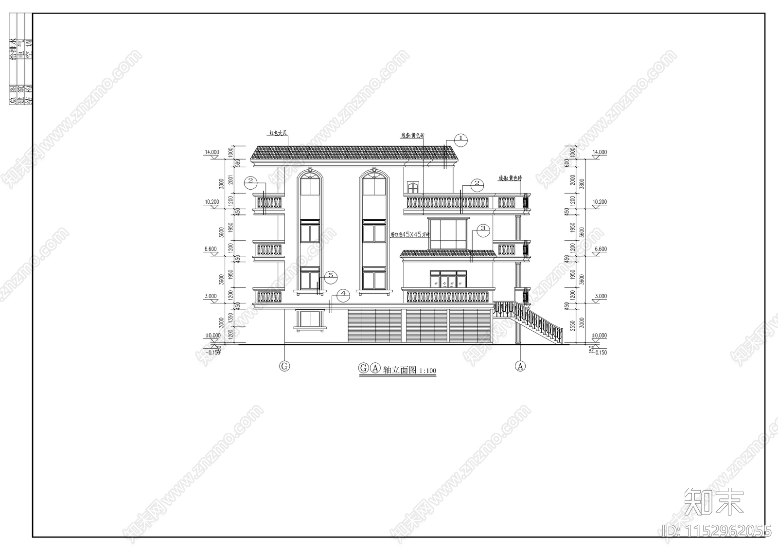 小型别墅建筑cad施工图下载【ID:1152962055】