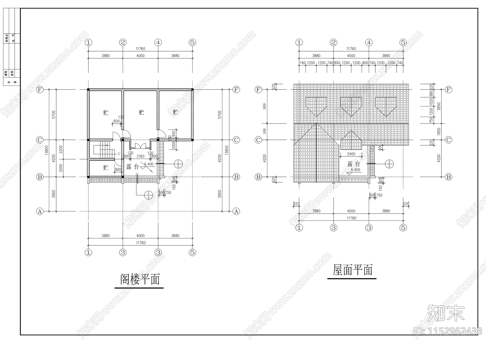 乡村别墅建筑cad施工图下载【ID:1152962438】