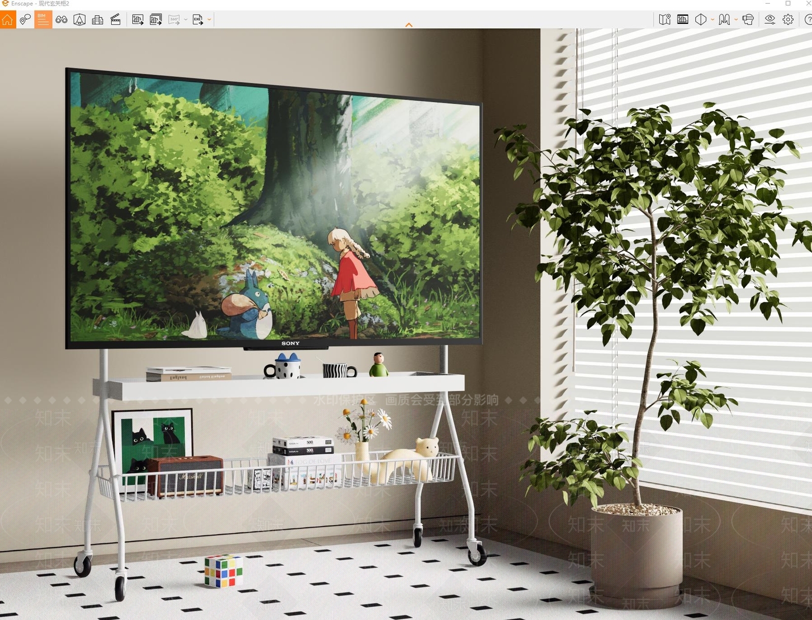 电视SU模型草图