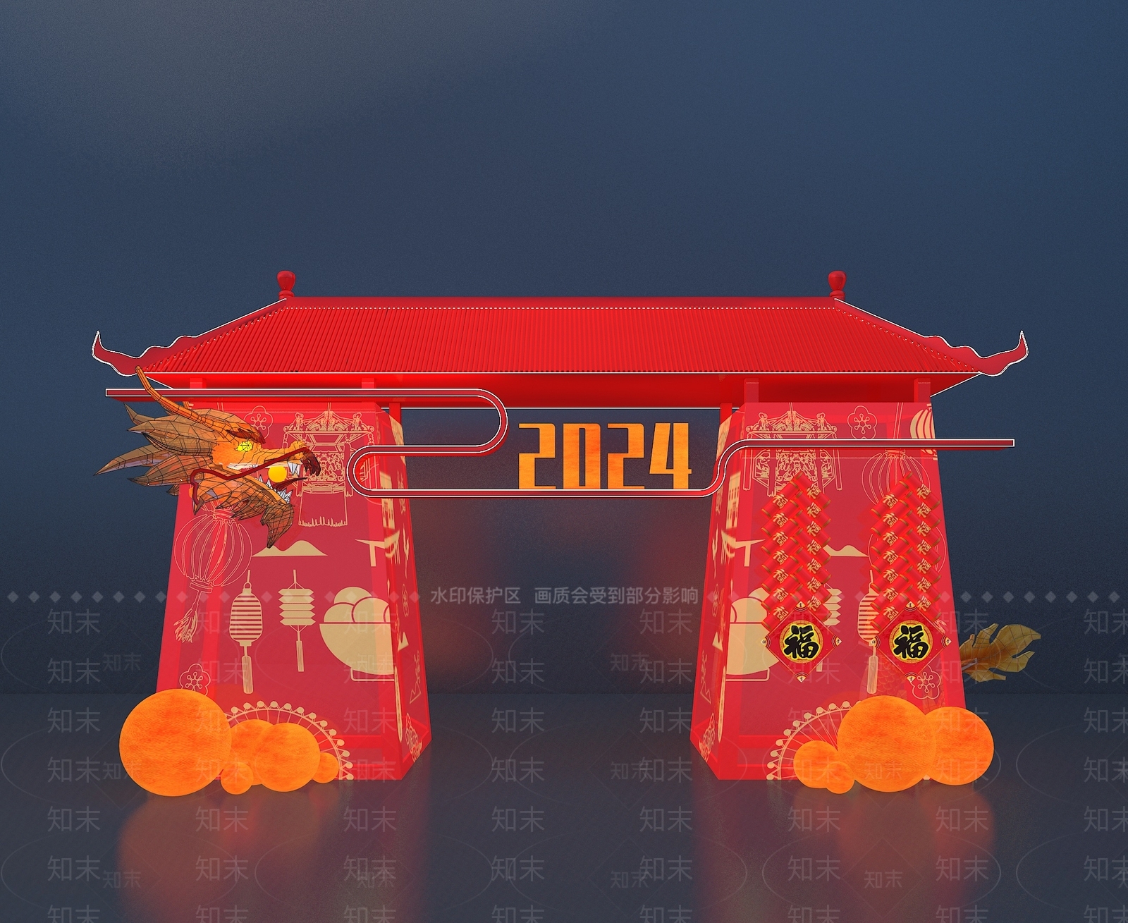 中式门头SU模型下载【ID:1152963633】