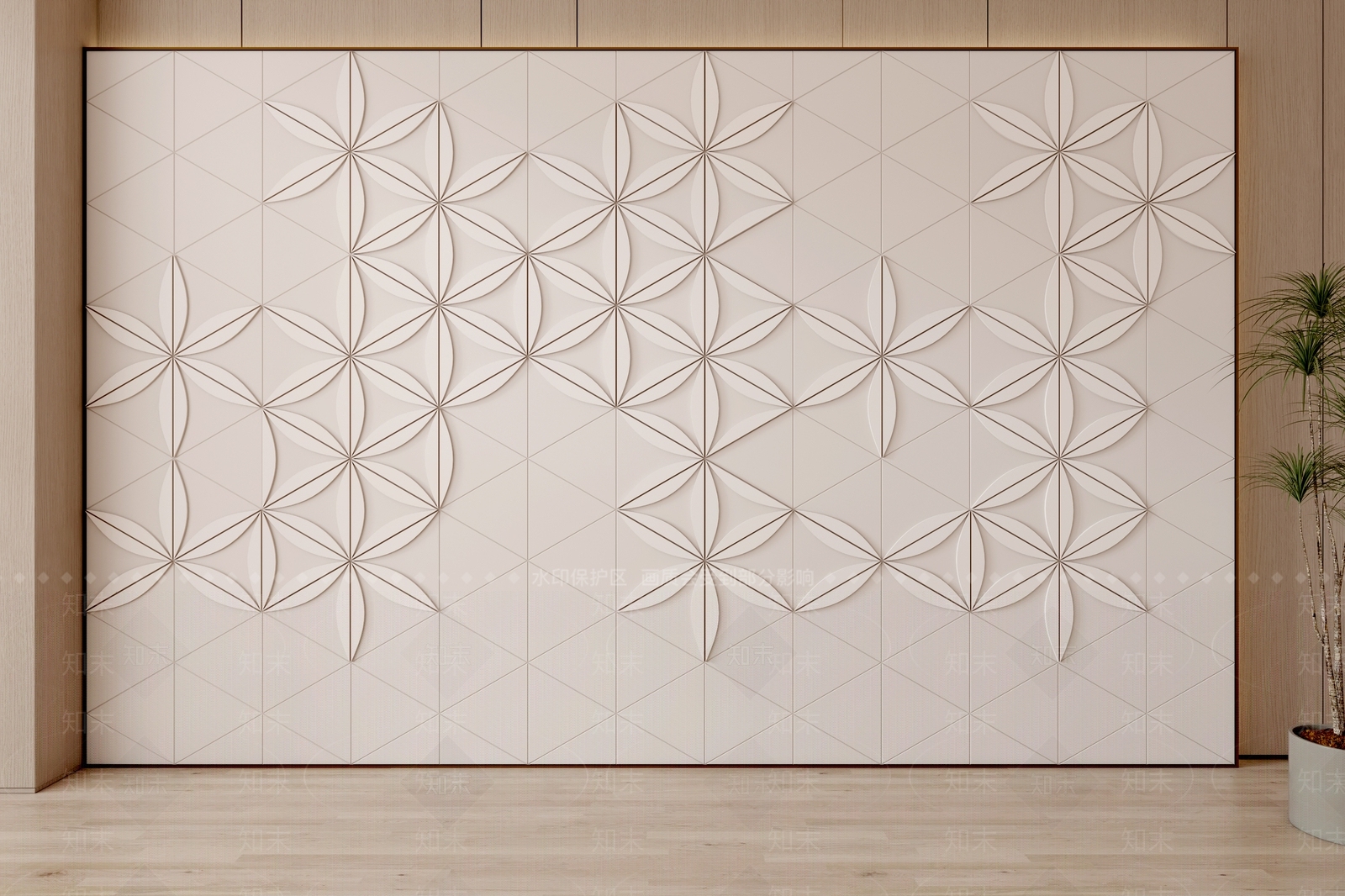 现代立体造型背景墙3D模型下载【ID:1152965147】