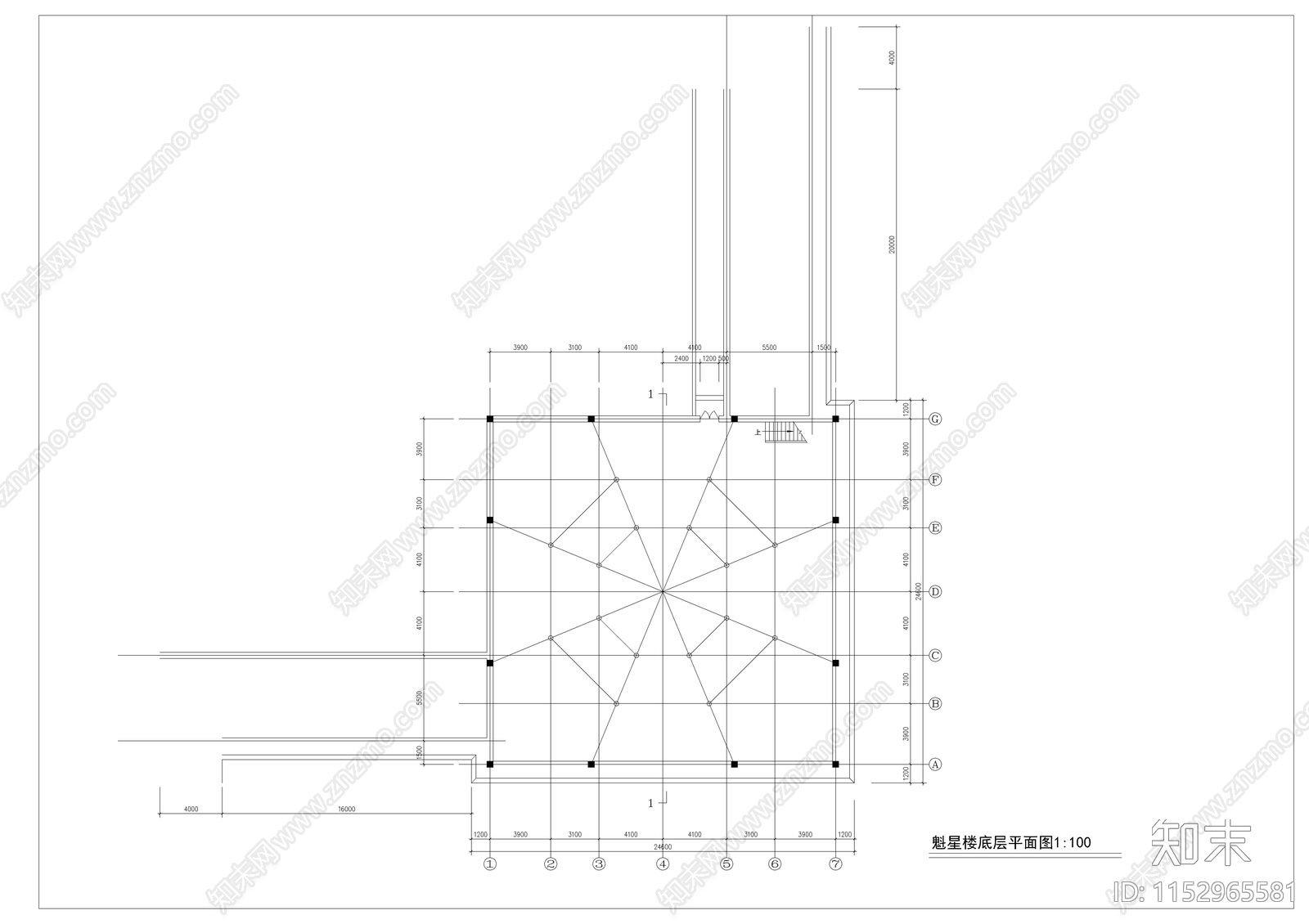 古建建筑cad施工图下载【ID:1152965581】