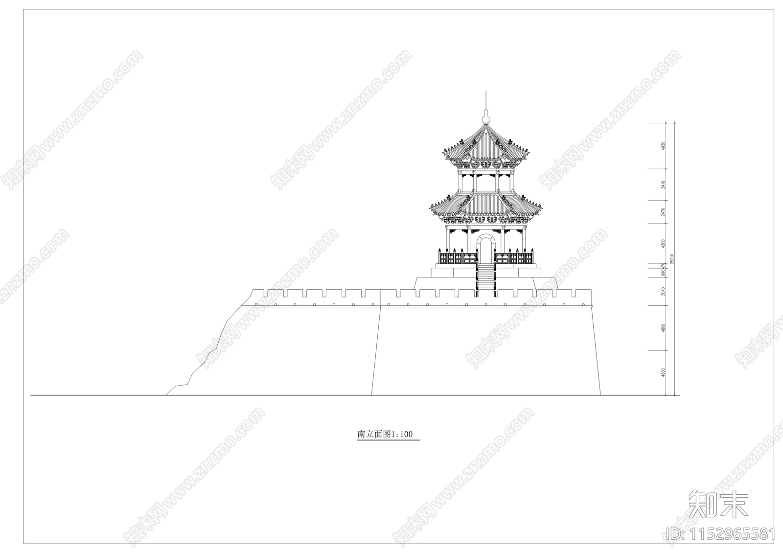 古建建筑cad施工图下载【ID:1152965581】