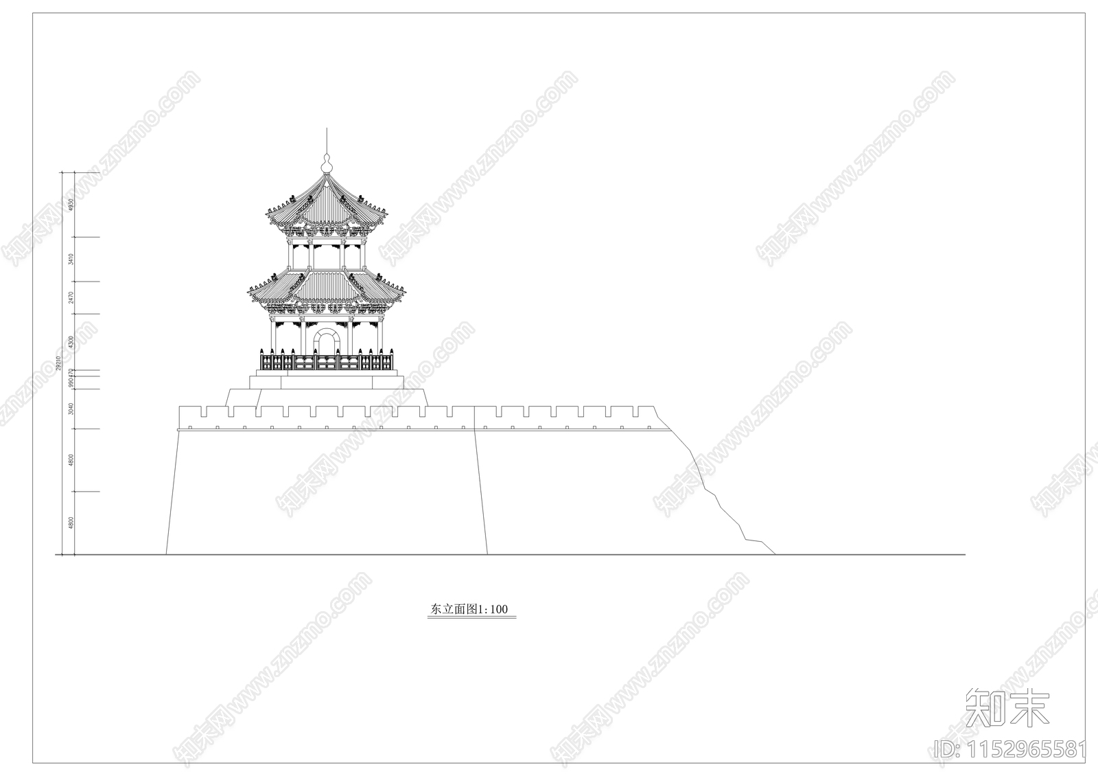 古建建筑cad施工图下载【ID:1152965581】