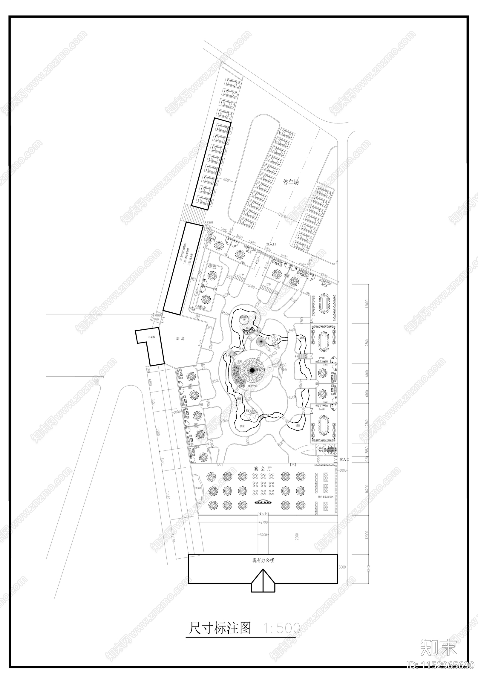 小游园绿化平面图cad施工图下载【ID:1152965690】
