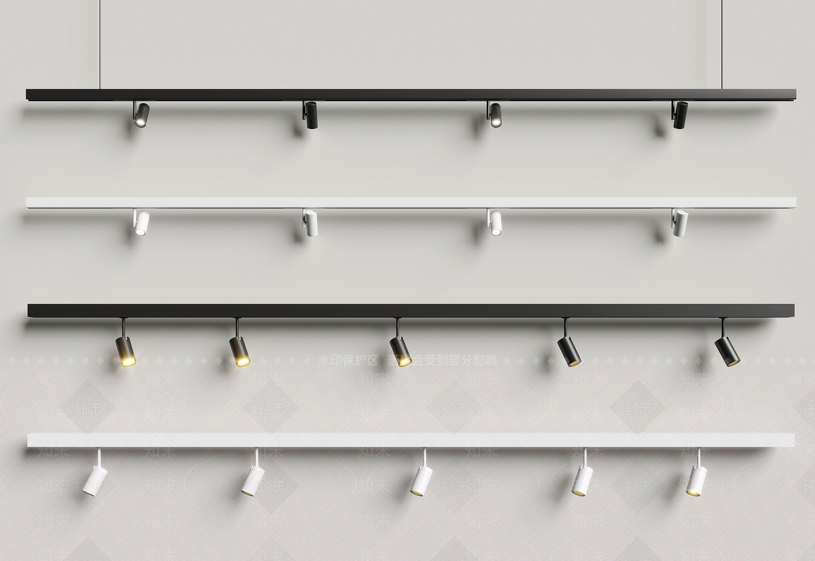 现代轨道射灯3D模型下载【ID:1153005378】