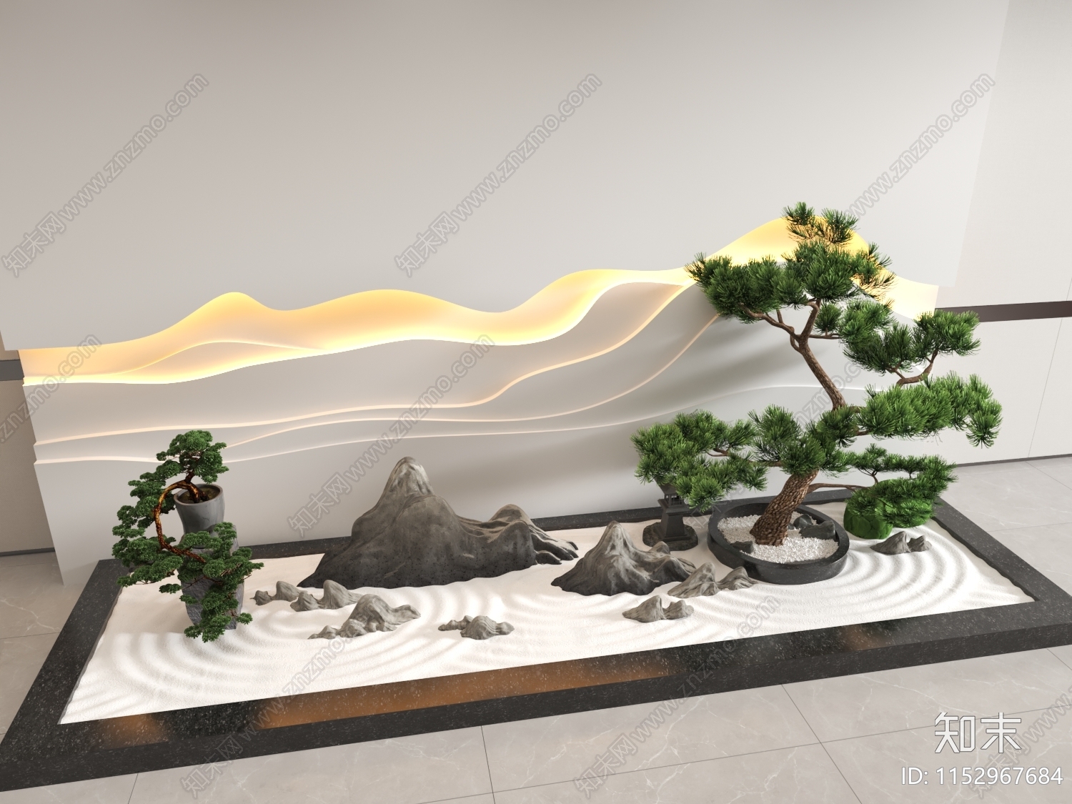 新中式景观造景3D模型下载【ID:1152967684】