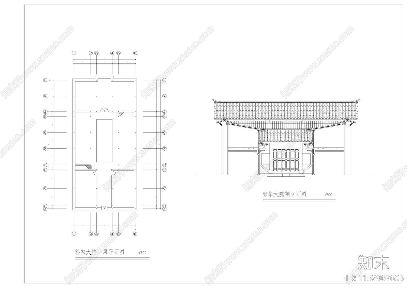 古建筑cad施工图下载【ID:1152967605】