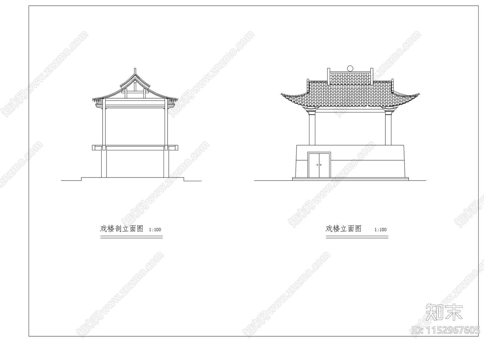 古建筑cad施工图下载【ID:1152967605】