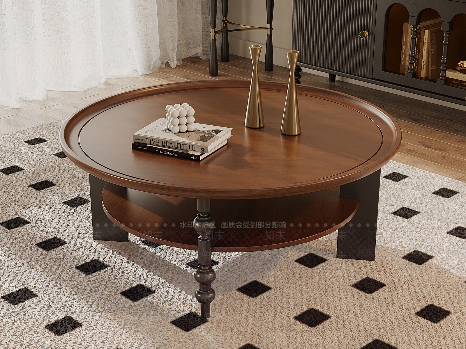 法式复古茶几3D模型下载【ID:1152967981】