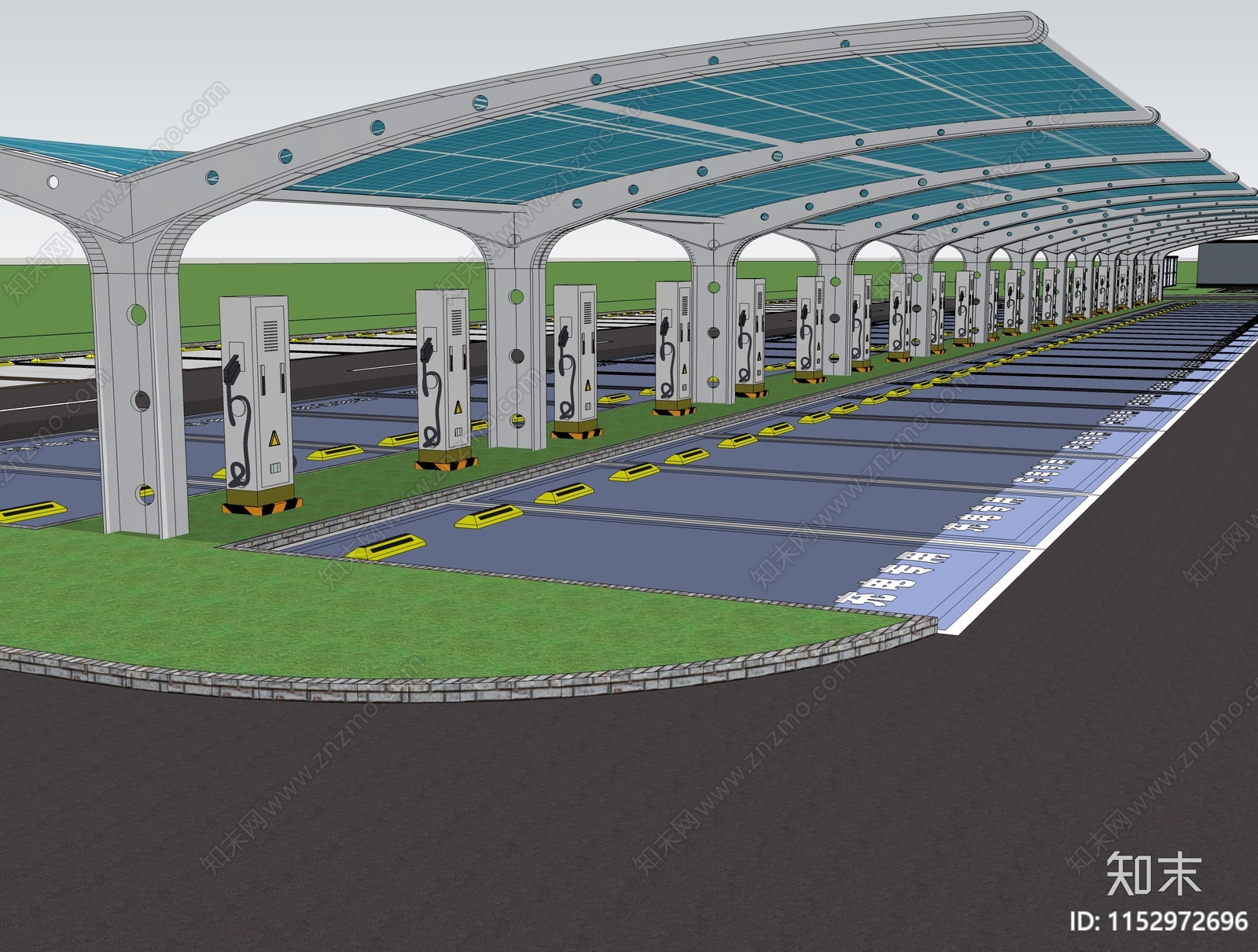现代新能源充电桩SU模型下载【ID:1152972696】
