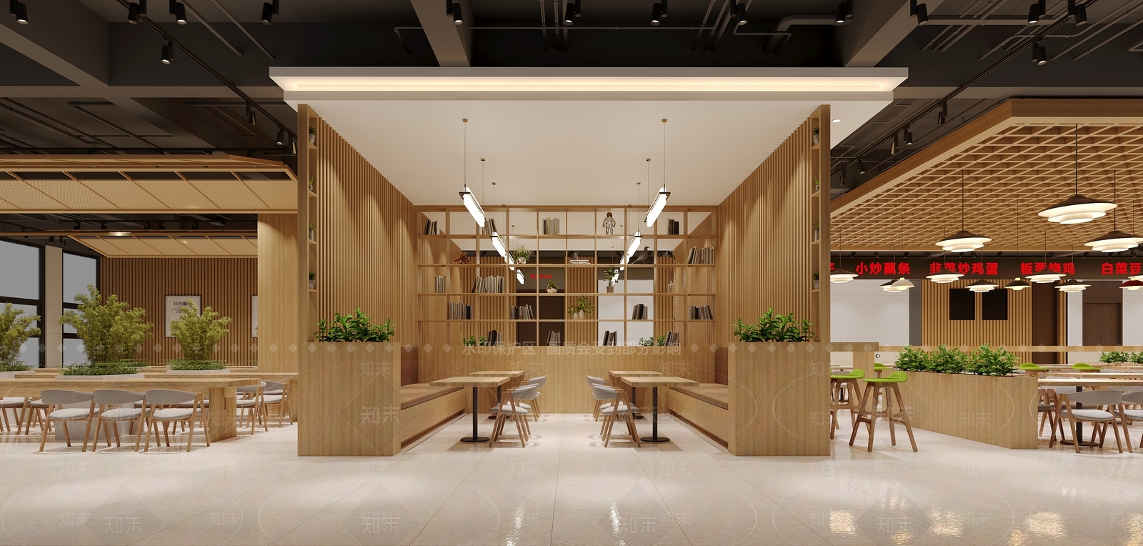 现代公共食堂3D模型下载【ID:1152974780】