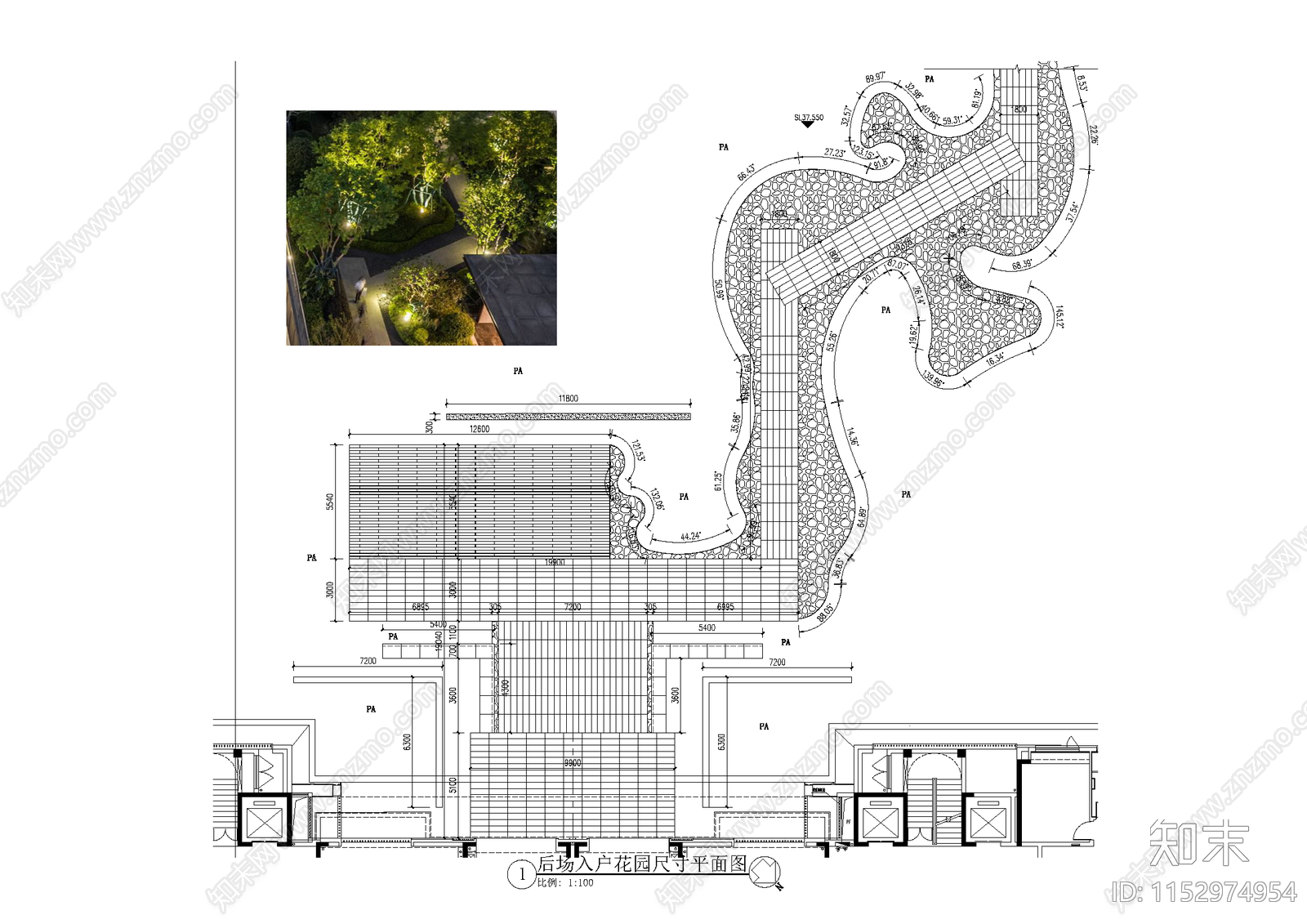 花园景观平面cad施工图下载【ID:1152974954】