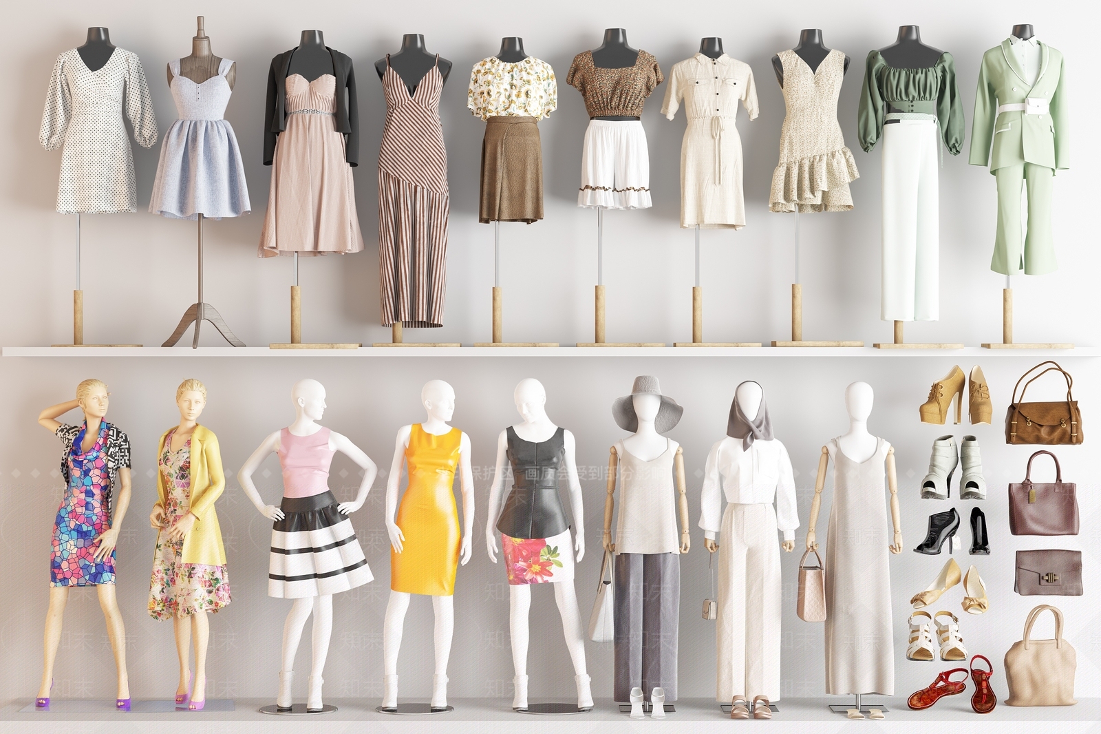服装模特3D模型下载【ID:1152976638】