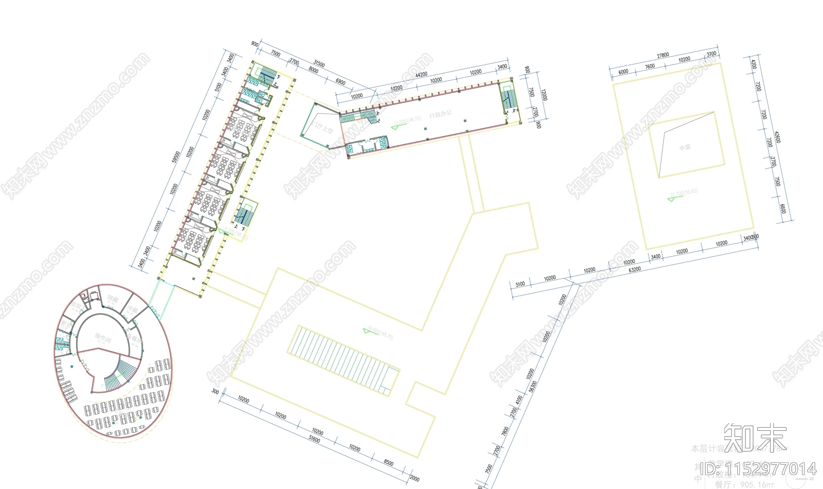 现代风格山地国际学校cad施工图下载【ID:1152977014】