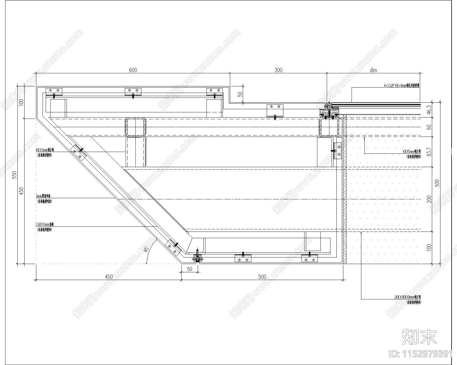 钢结构雨棚幕墙节点图施工图下载【ID:1152979391】
