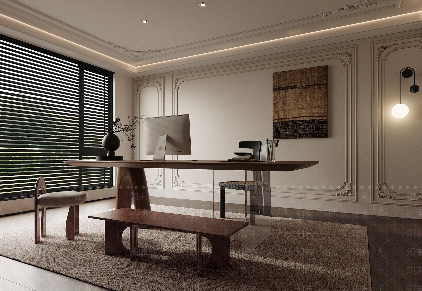 法式书桌椅组合3D模型下载【ID:1152982131】