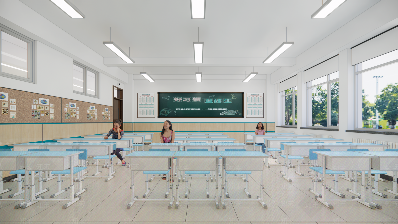 现代学校教室SU模型下载【ID:1152983502】