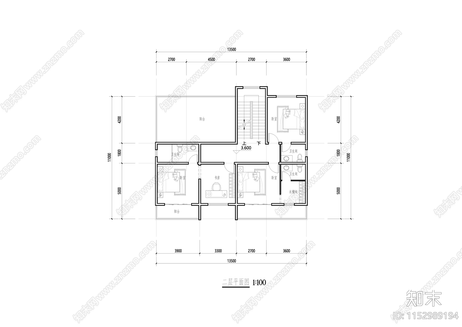 家装平面图cad施工图下载【ID:1152989194】