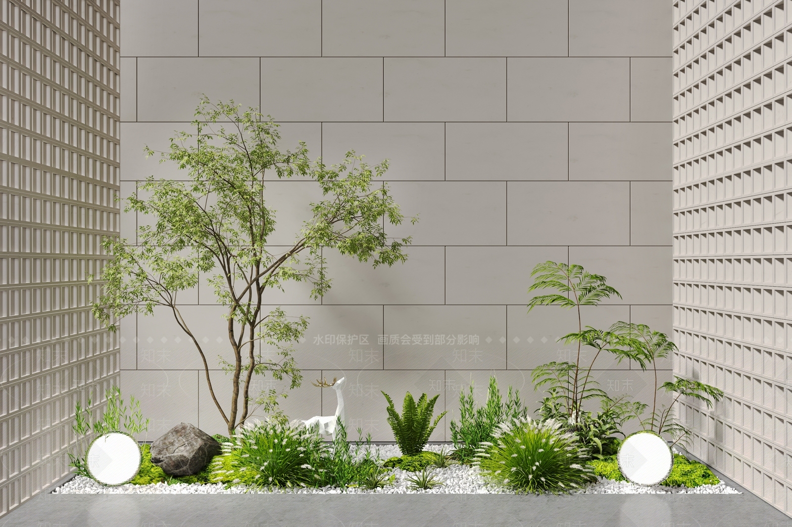 现代植物景观造景SU模型下载【ID:1152992708】