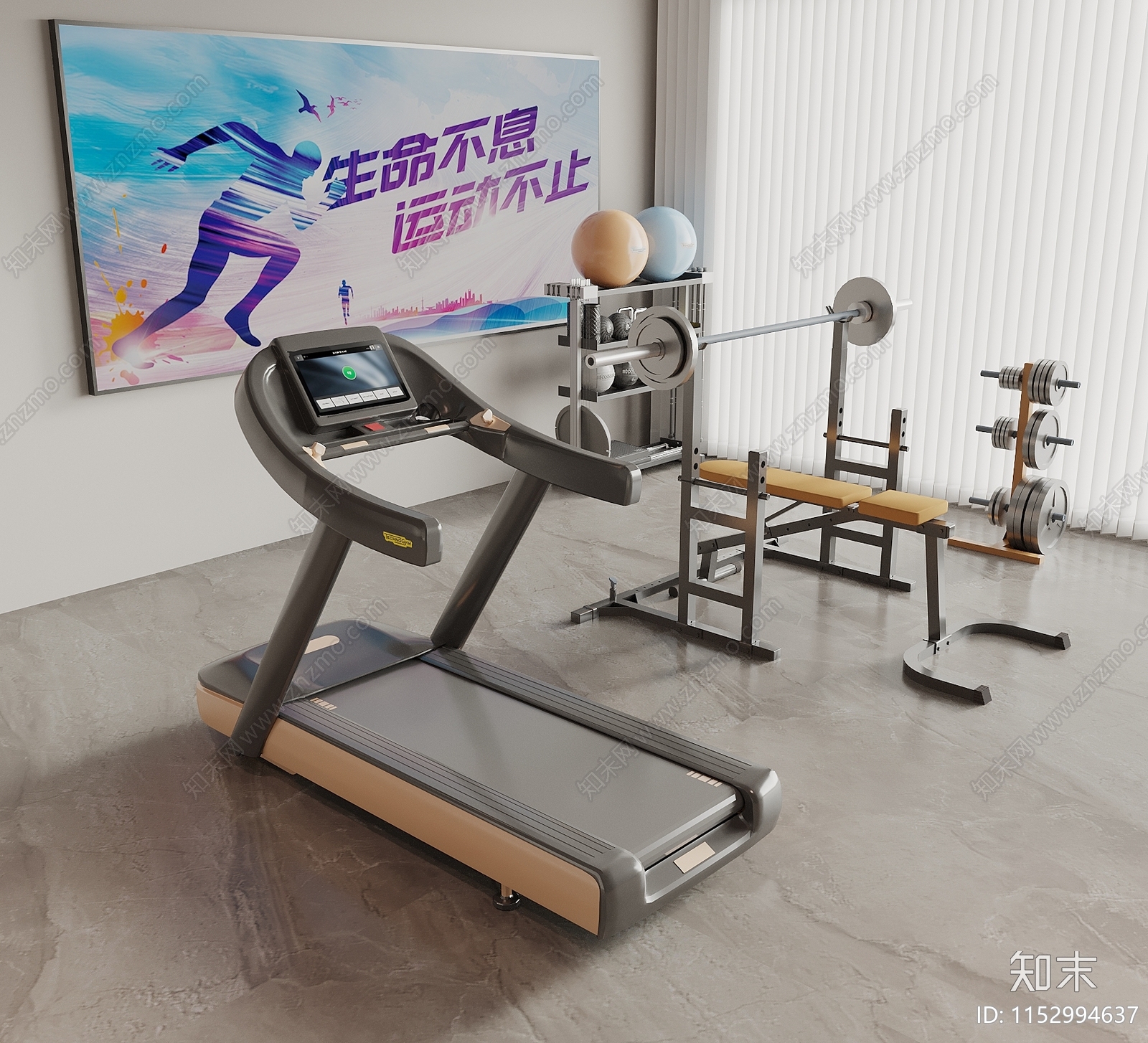 健身器材3D模型下载【ID:1152994637】