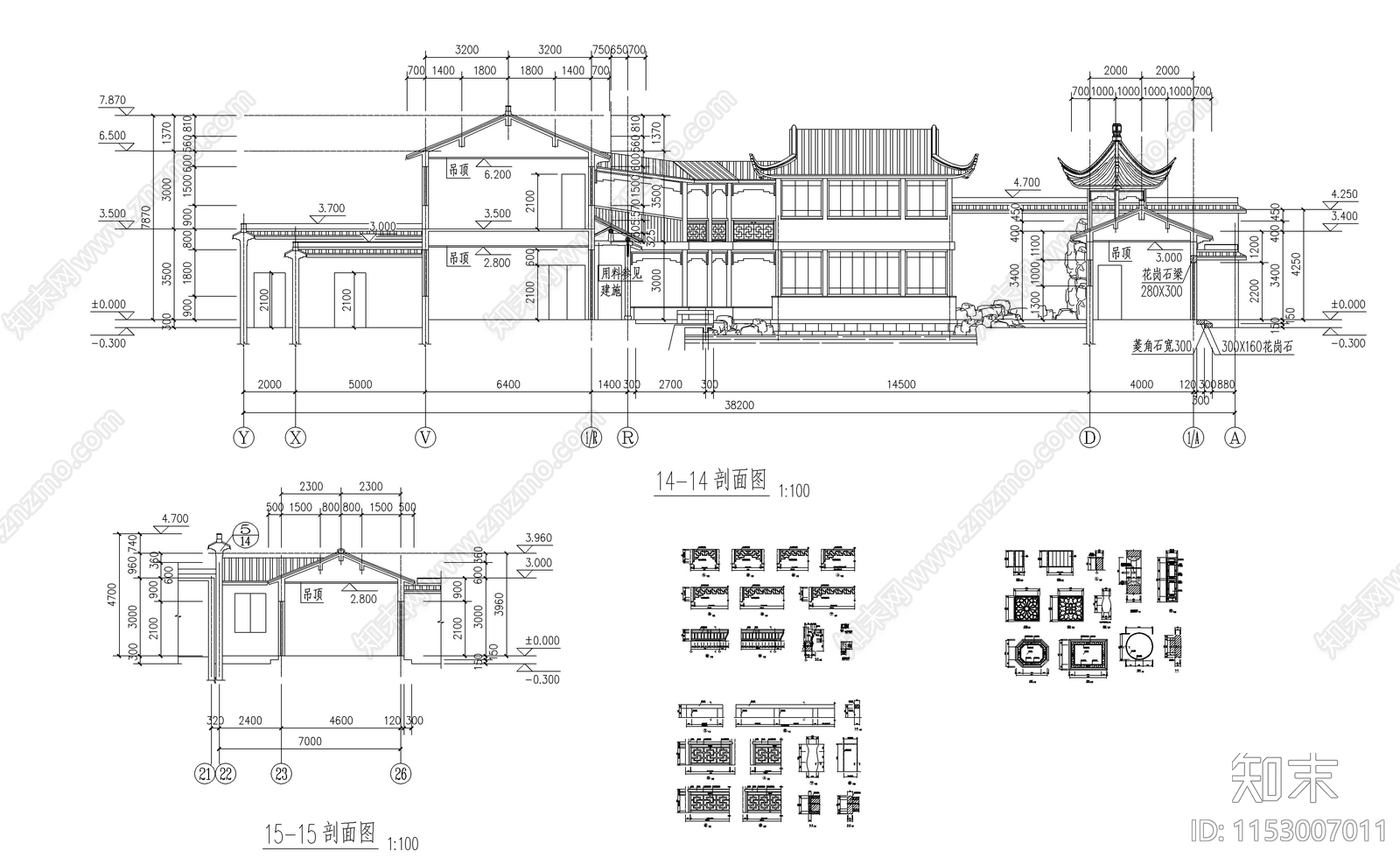 古建筑图cad施工图下载【ID:1153007011】