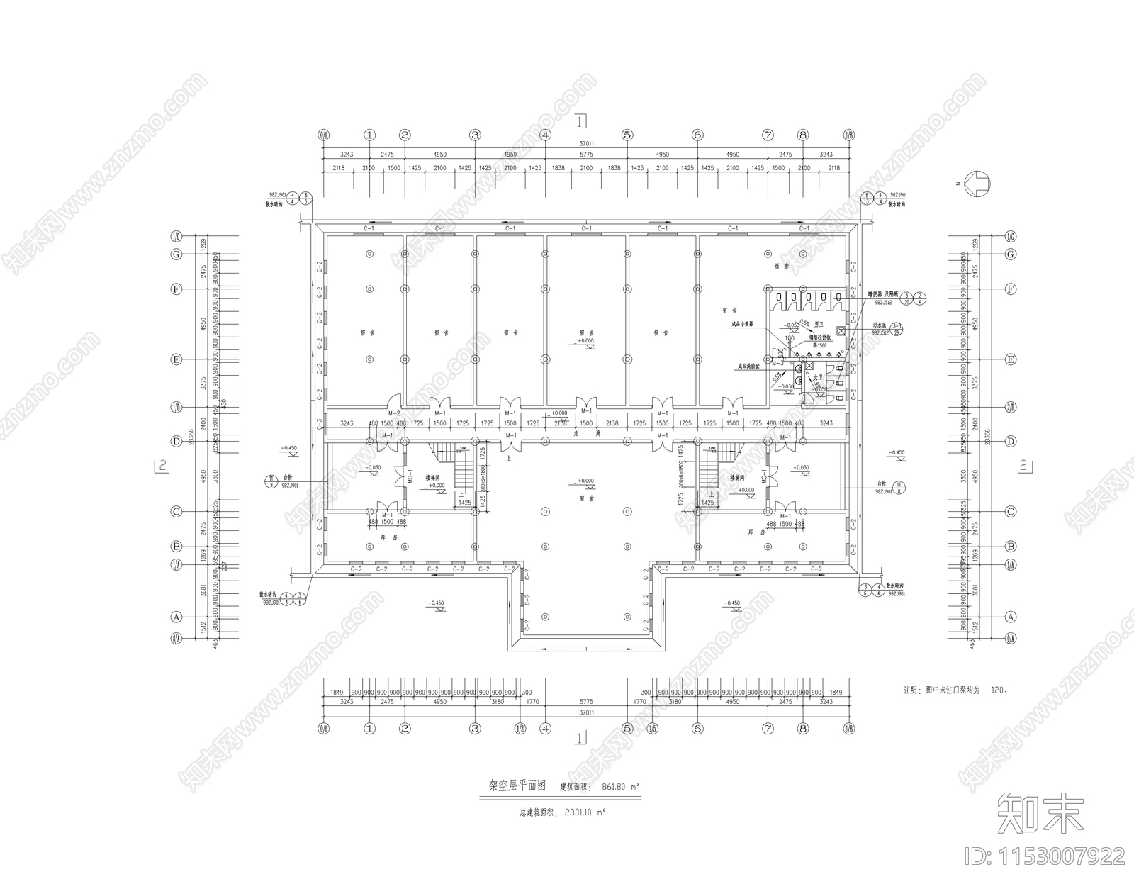 古建筑cad施工图下载【ID:1153007922】