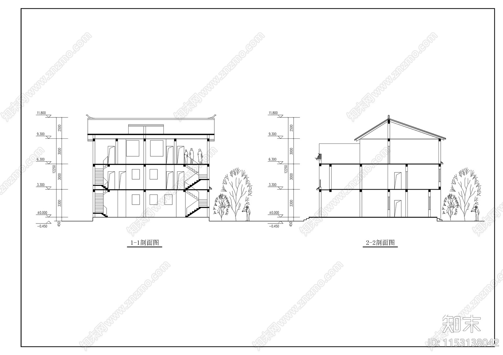 农村住宅建筑cad施工图下载【ID:1153138042】