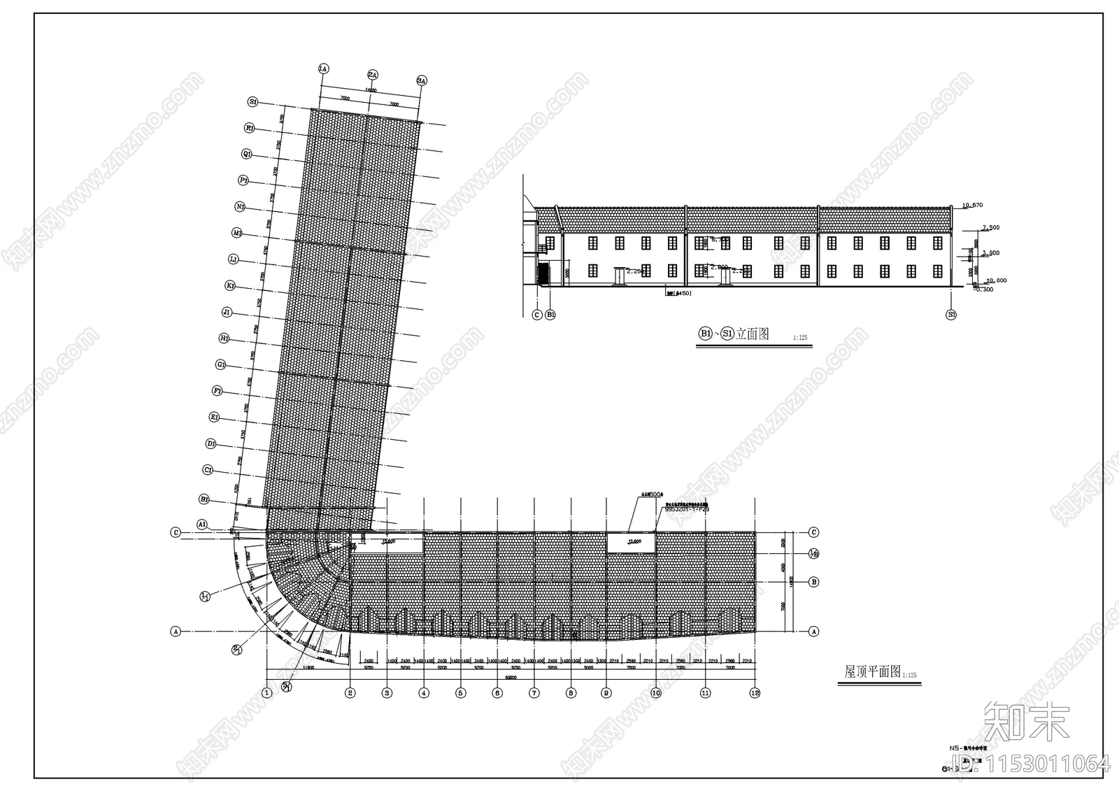 沿街咖啡馆建筑cad施工图下载【ID:1153011064】