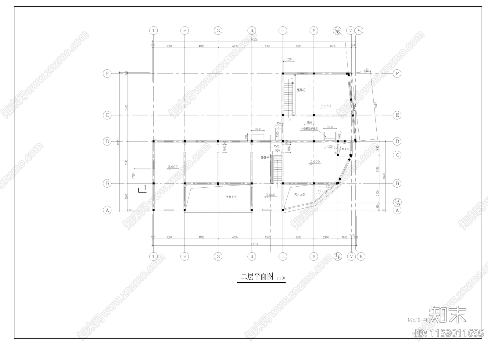 沿街门库笔行古建筑cad施工图下载【ID:1153011695】