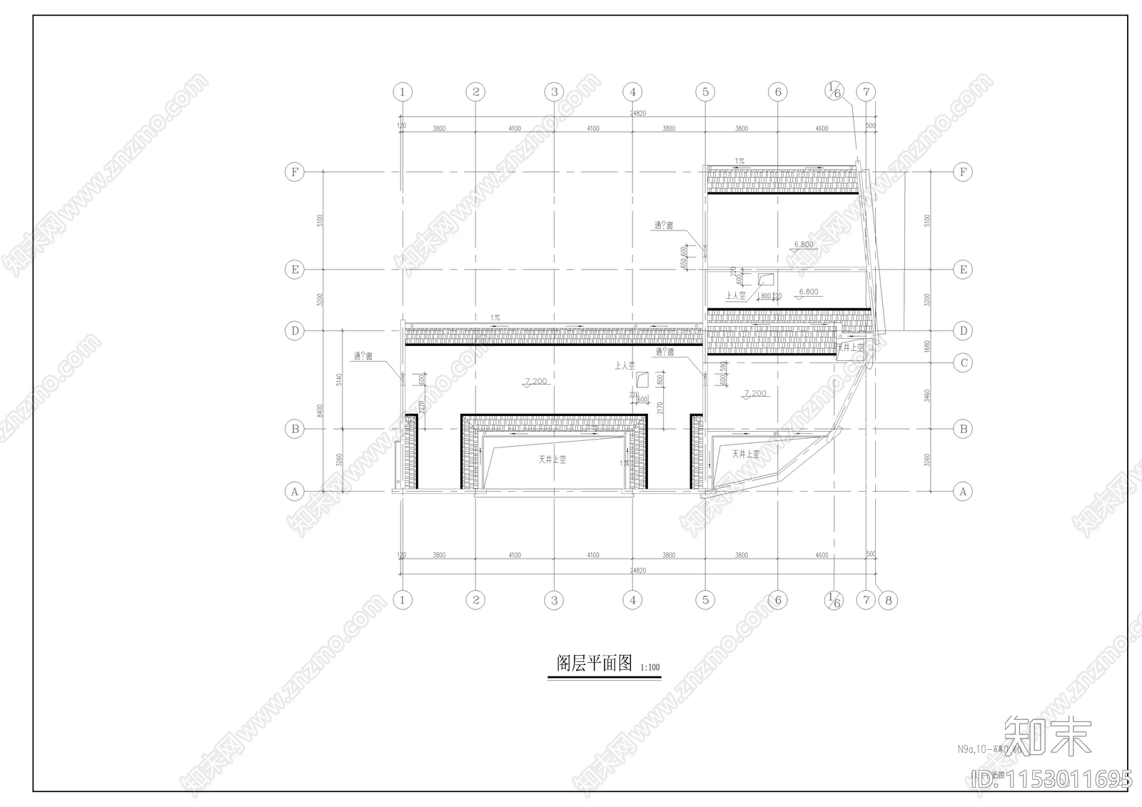 沿街门库笔行古建筑cad施工图下载【ID:1153011695】