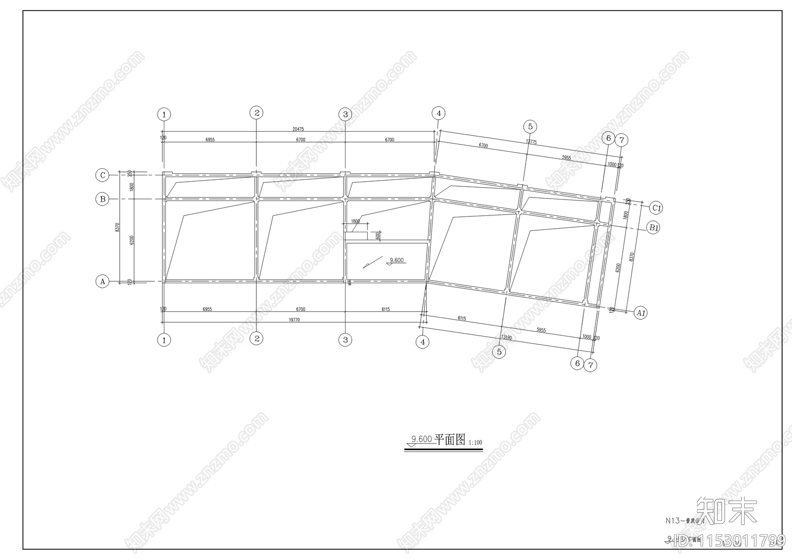 沿街古建筑cad施工图下载【ID:1153011799】