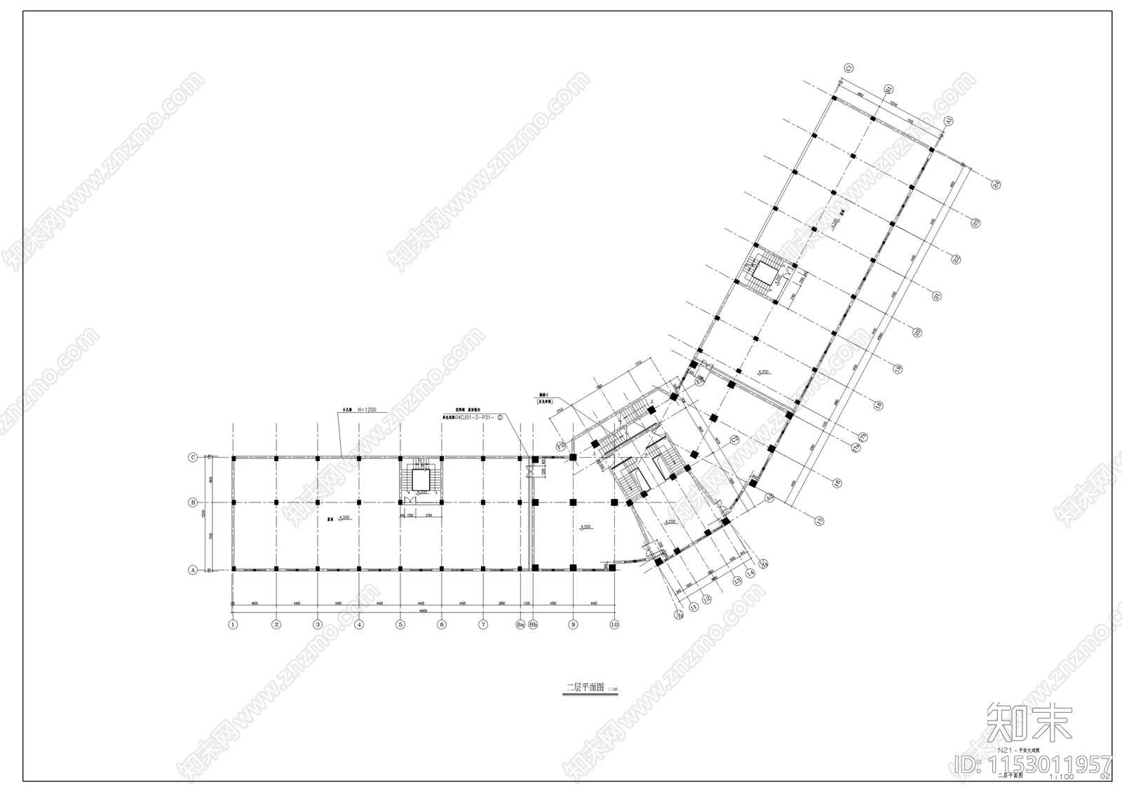 沿街古建筑大戏院建筑cad施工图下载【ID:1153011957】