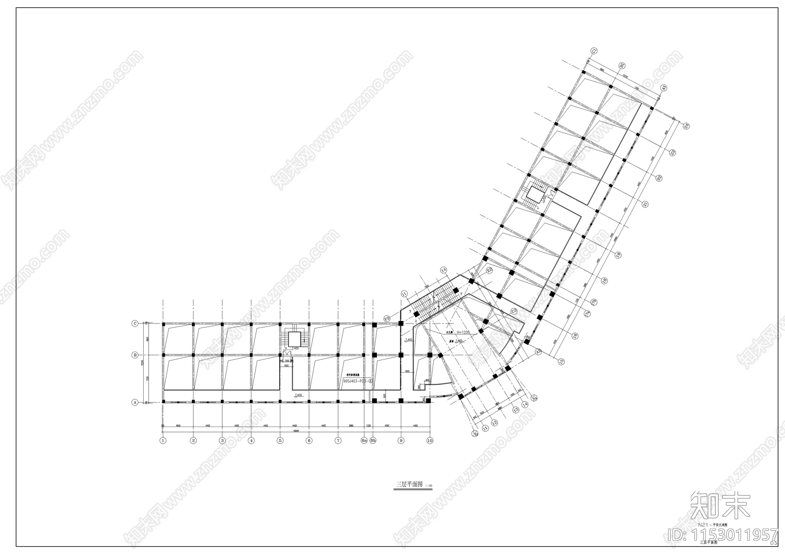 沿街古建筑大戏院建筑cad施工图下载【ID:1153011957】