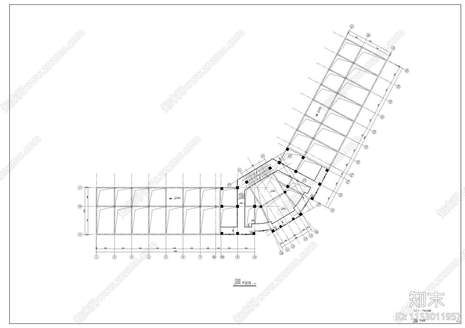 沿街古建筑大戏院建筑cad施工图下载【ID:1153011957】